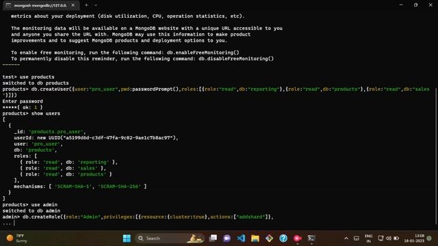 create and manage user and roles in mongo db   Made with Clipchamp