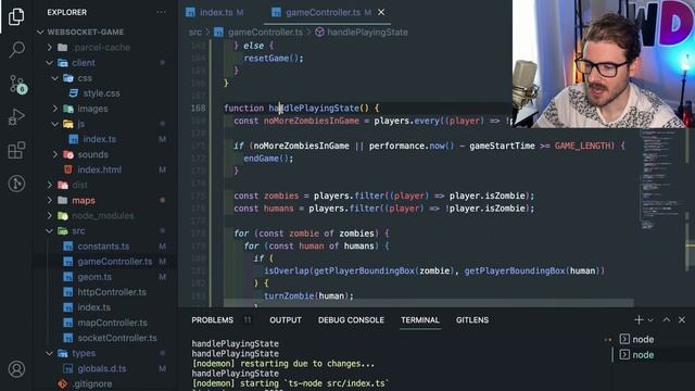 Playing around making a vanilla js websocket game