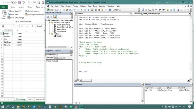 VBA - Dictionary