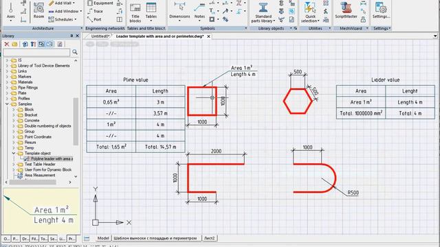 ⚡Leader template with area and or perimeter