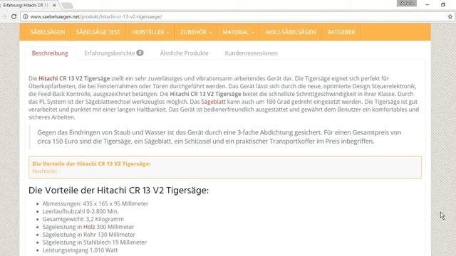 Säbelsäge Hitachi Cr 13 V2 Tigersaege | Infos, Tipps Und Testsieger | SaebelSaegen.net