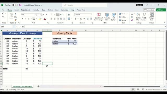 5-Minute Excel Lesson 22 (Vlookup: Exact Lookup)