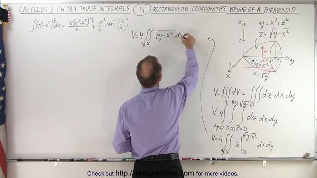 Calculus 3: Ch 13.1 Triple Integrals (11 of TBD) Voume of a Paraboloid (Open to y-Axis)