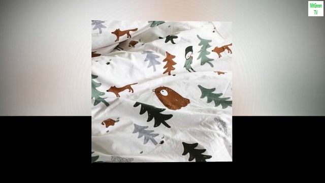 BuLuTu Siberia Forest Theme Cotton US Queen Kids Bedding Collections(1 Duvet Cover 2 Pillow Shams)