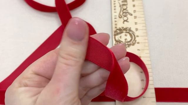 Лента бархатная цв.Темно-красный, ш.16мм, полиэстер-100% АРТ 20223