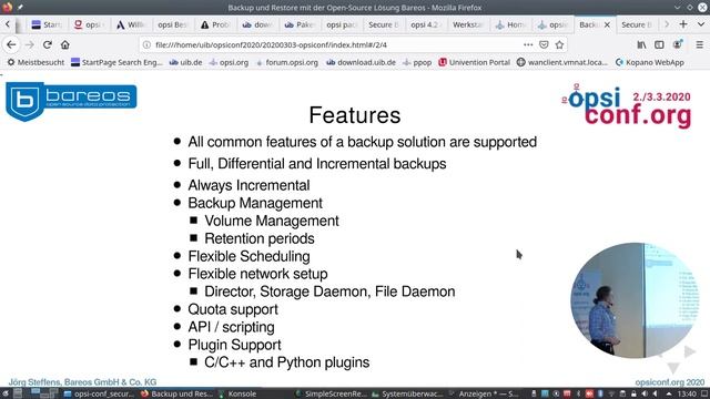opsiconf 2020: Backup mit Bareos