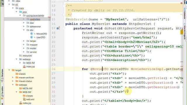Лекция 9 (Servlet API, MVC Pattern, JSP) PTOCTXVI