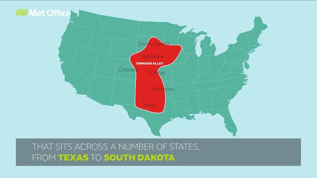 Where is tornado alley and why does it exist?