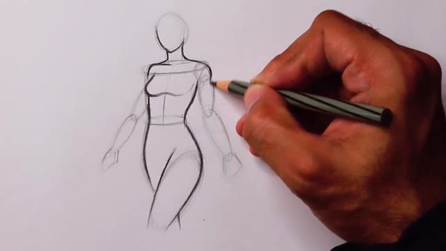 How to draw a Female Figure Drawing step by step for beginners Basic Figure Drawing Shapes lesson