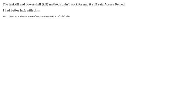 Kill a process which says "Access denied" (10 Solutions!!)
