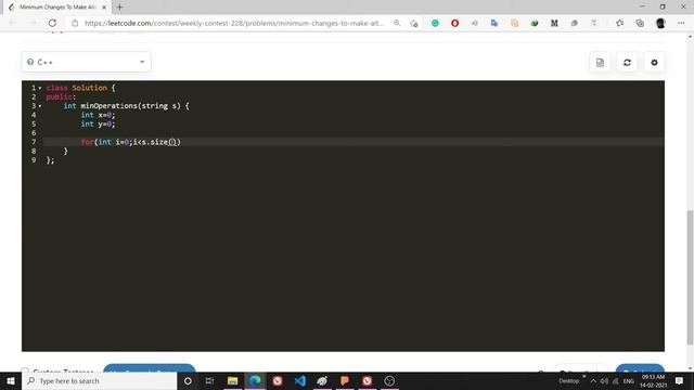 LeetCode 1758. Minimum Changes To Make Alternating Binary String  Weekly Contest 228  Explained