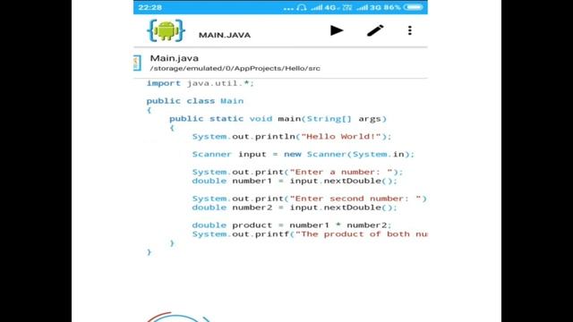 Building and running Java program in Mobile