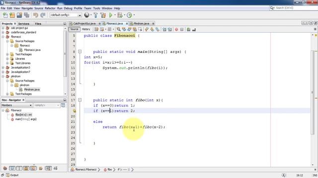 شرح تطبيق متسلسلة فيبوناتشى بالجافا fibonacci series by java