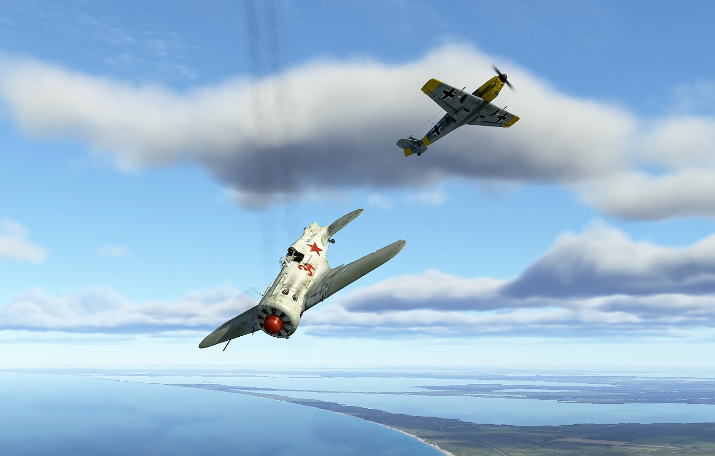 Bf 109 E-7 против И-16 ,  отломал "шачку" руль направления и киль.