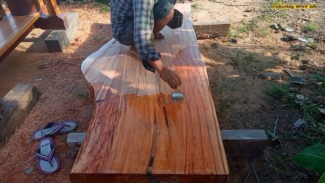 How to spray wood dining table. By TSR #woodworking #woodwork #diy #art