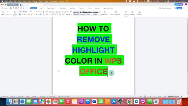 How To Remove Highlight Color In WPS Office