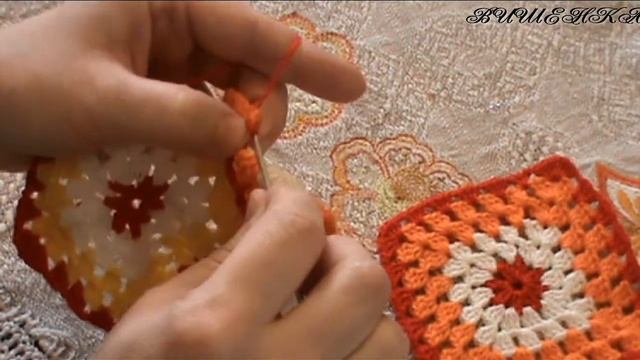 Как соединить квадратные мотивы крючком