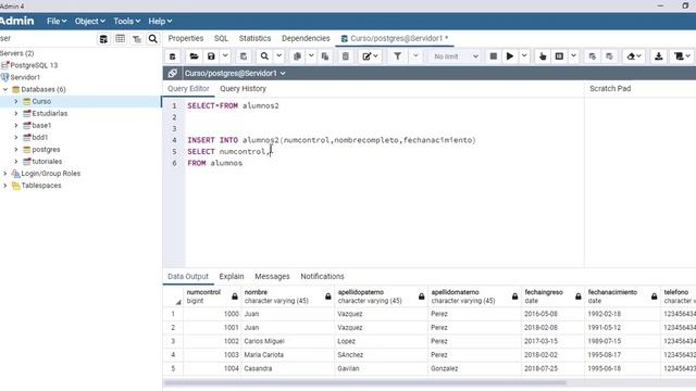 Insert-Select en PostgreSQL ||Insertar datos en una tabla, seleccionando registros de otra tabla.