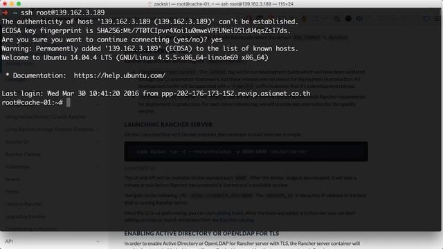 Docker: Setting up Rancher