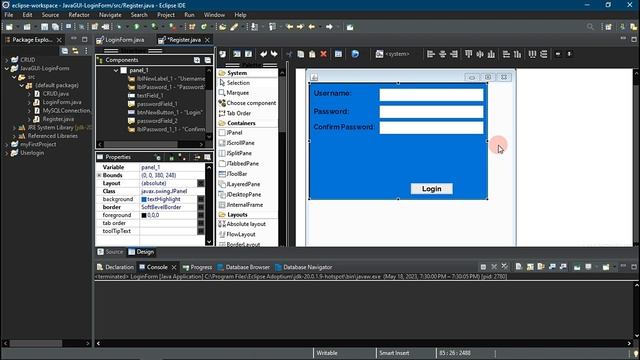 Eclipse 2023 - Login Form w/ Signup Form Java Programming #7 - Create Login with Signup Form