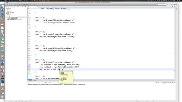 Java: GUI - Getting frame dimensions and calling SetLocation using MouseListener