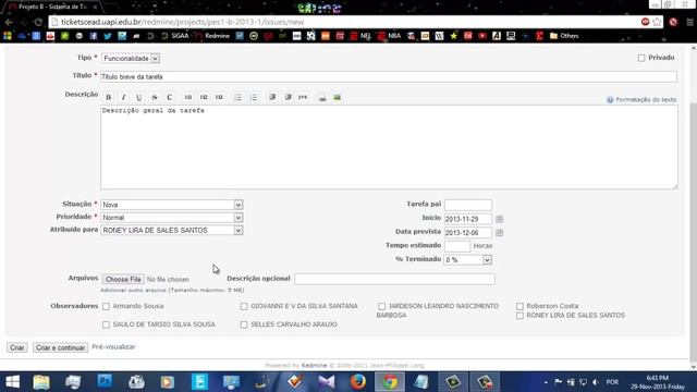 Engenharia de Software I: Tutorial 1 - Uso da Ferramenta Redmine