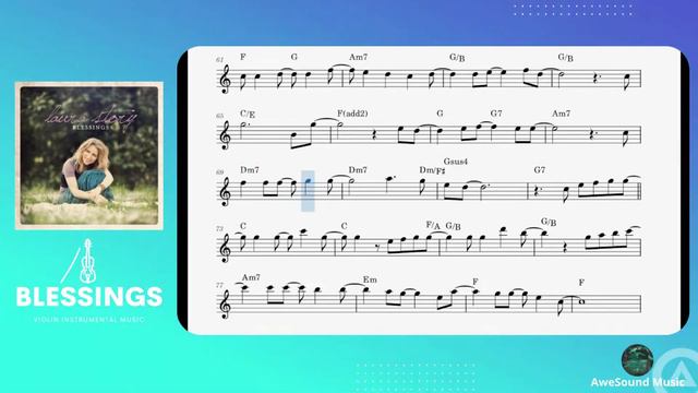 Blessings By: Laura story | Violin with Music Sheet