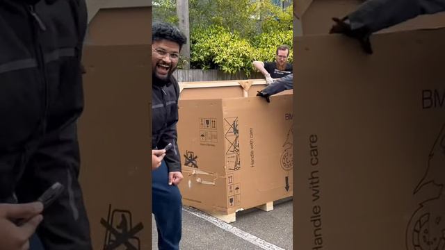 Unboxing of the BMWs1000XR! What a beauty! #bmw #seattle happy husband 😍