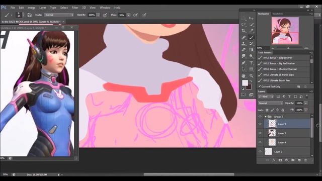 Photoshop CS6 D VA is taking the POINT ~ OVERWATCH SPEEDPAINT