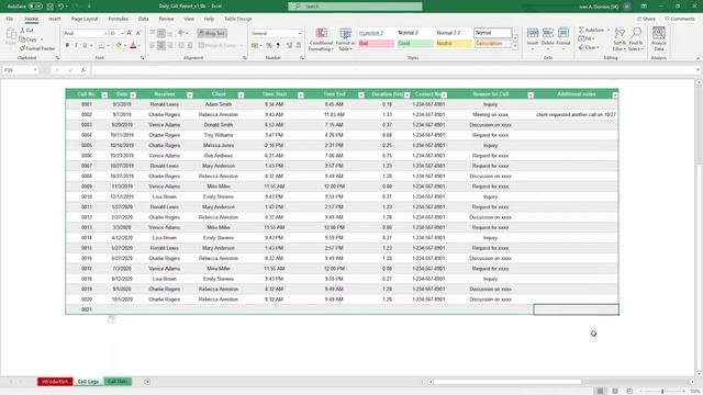 Daily Call Report Excel Template Step-by-Step Video Tutorial by Simple Sheets