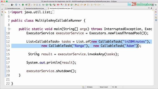 Java Executor Service Tutorial - 5 - Executor Service Wait for only the fastest task using invokeAn
