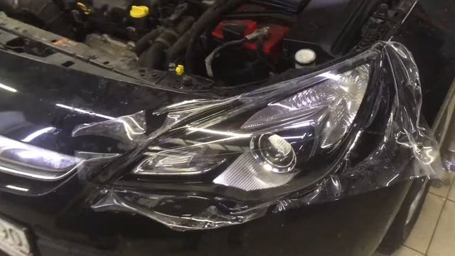 Opel Atra J gtc ремонт фар замена линз bi-led