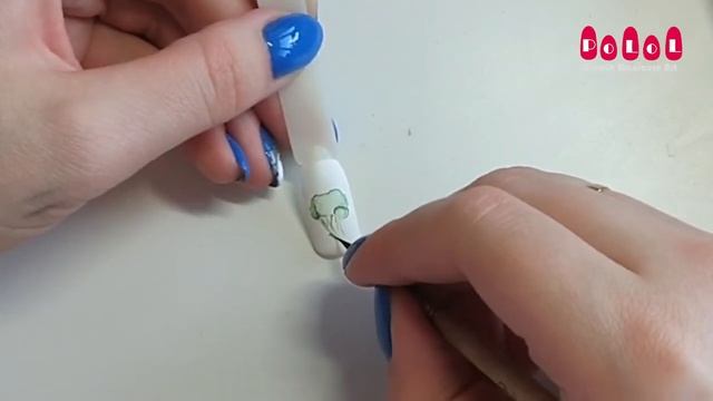 АКВАРЕЛЬ НА НОГТЯХ/ как рисовать миниатюры/ брокколи акварелью nails art watercolor