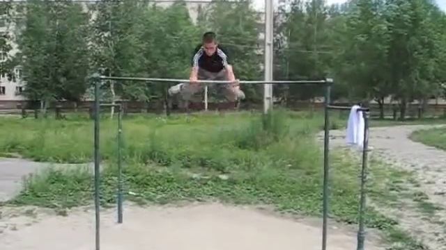 Турник. Подъём махом назад и скорпион