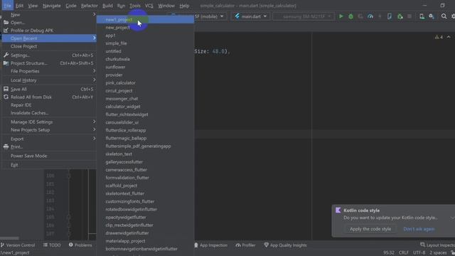 03.Create First Project & Run with Flutter in Dart Programming Language.