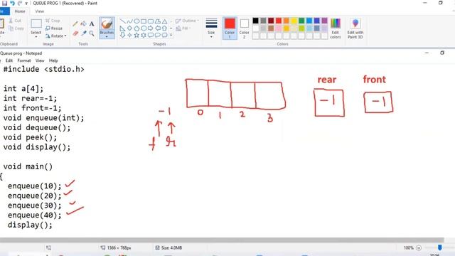 Lecture 12 : Queue using array program in C