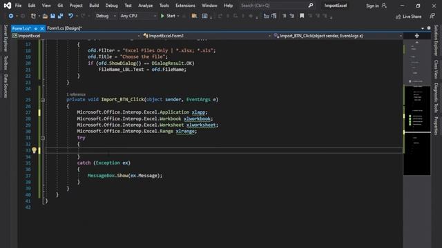 IMPORT EXCEL File to DATAGRIDVIEW in C# - THE HARD WAY