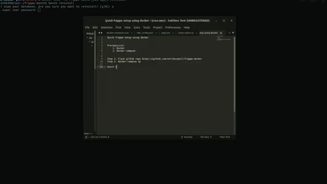Quick frappe setup using docker