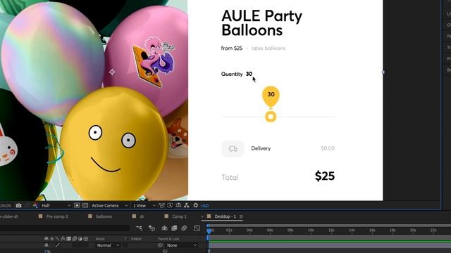 Ordering Balloon Bouquets UI Design and Animation [Design Tutorial]
