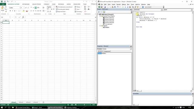 Excel vba pętle do while, do until i for