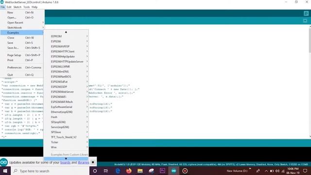 Kontrol LED Menggunakan Websocket Server dengan ESP8266