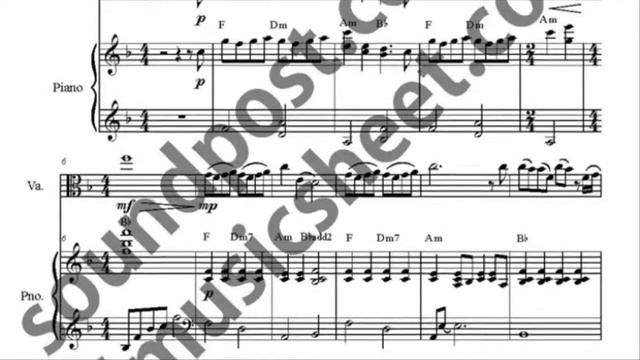 Beautiful_Secret Garden_Viola, Piano music sheet