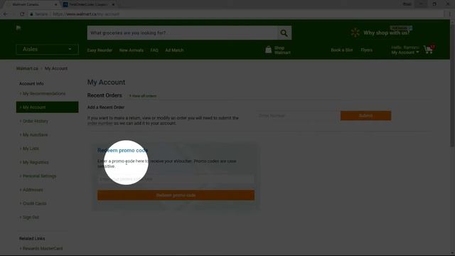 How to use Walmart Canada promo code