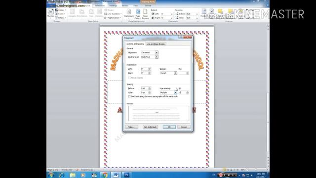 How to make Front page in MS Word 2010