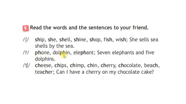 SPOTLIGHT 2. Further Reading.  'sh", "ph" and "ch". p. 143, ex. 9. (стр 143, упр. 9)