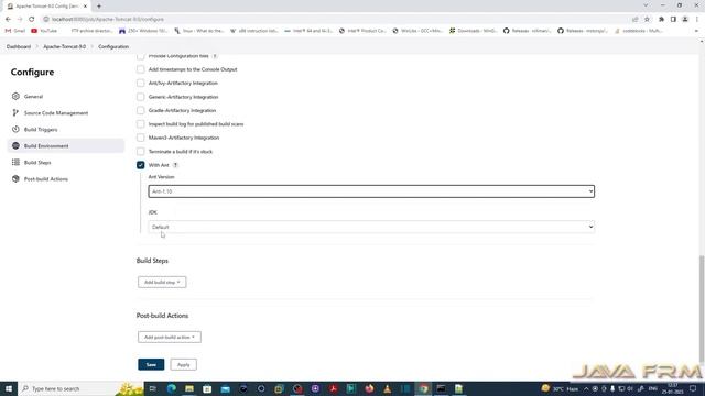 How to build Apache Tomcat 9.0 from Source Code using Jenkins 2.375 and Ant 1.10 without SCM