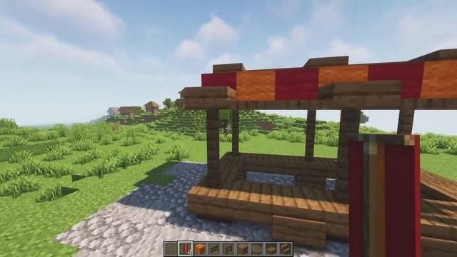 How To Build A Minecraft Market Stand Tutorial - Minecraft Market Stall For Villagers Tutorial