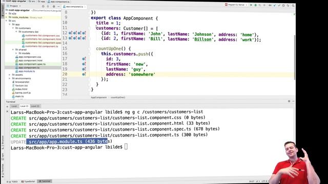 Angular7+ using REST API 2018 | S5P11 | First Component   CustomerListComponent