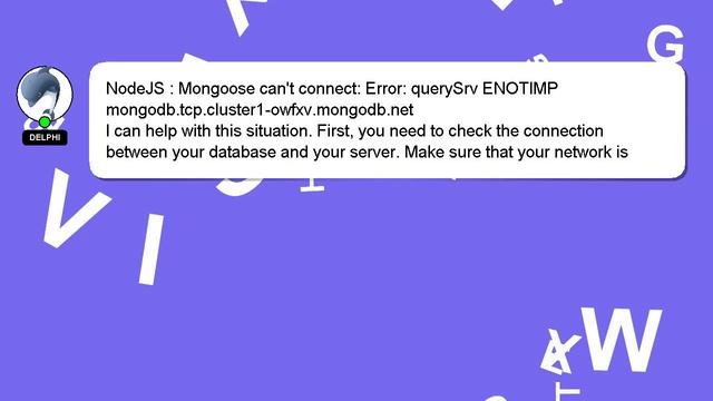 NodeJS : Mongoose can't connect: Error: querySrv ENOTIMP mongodb.tcp.cluster1-owfxv.mongodb.net