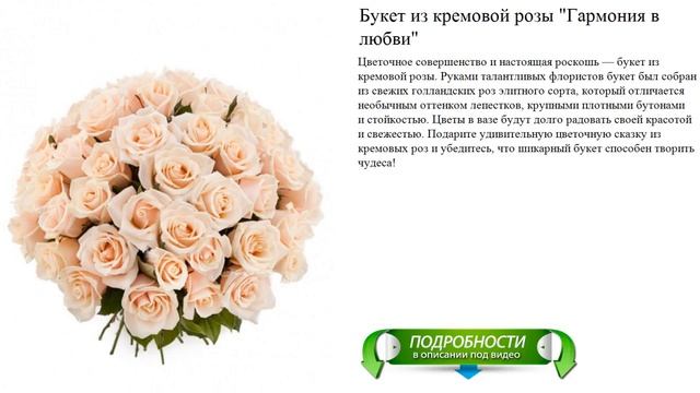 Букет из кремовой розы "Гармония в любви"